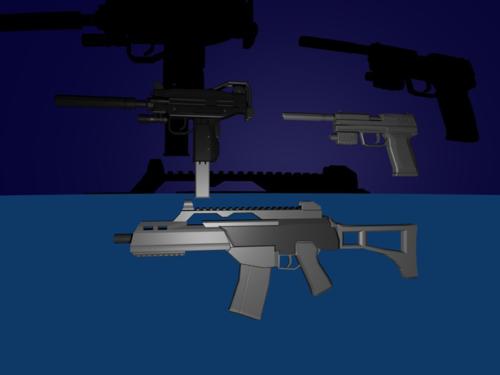 Low poly weapons models preview image